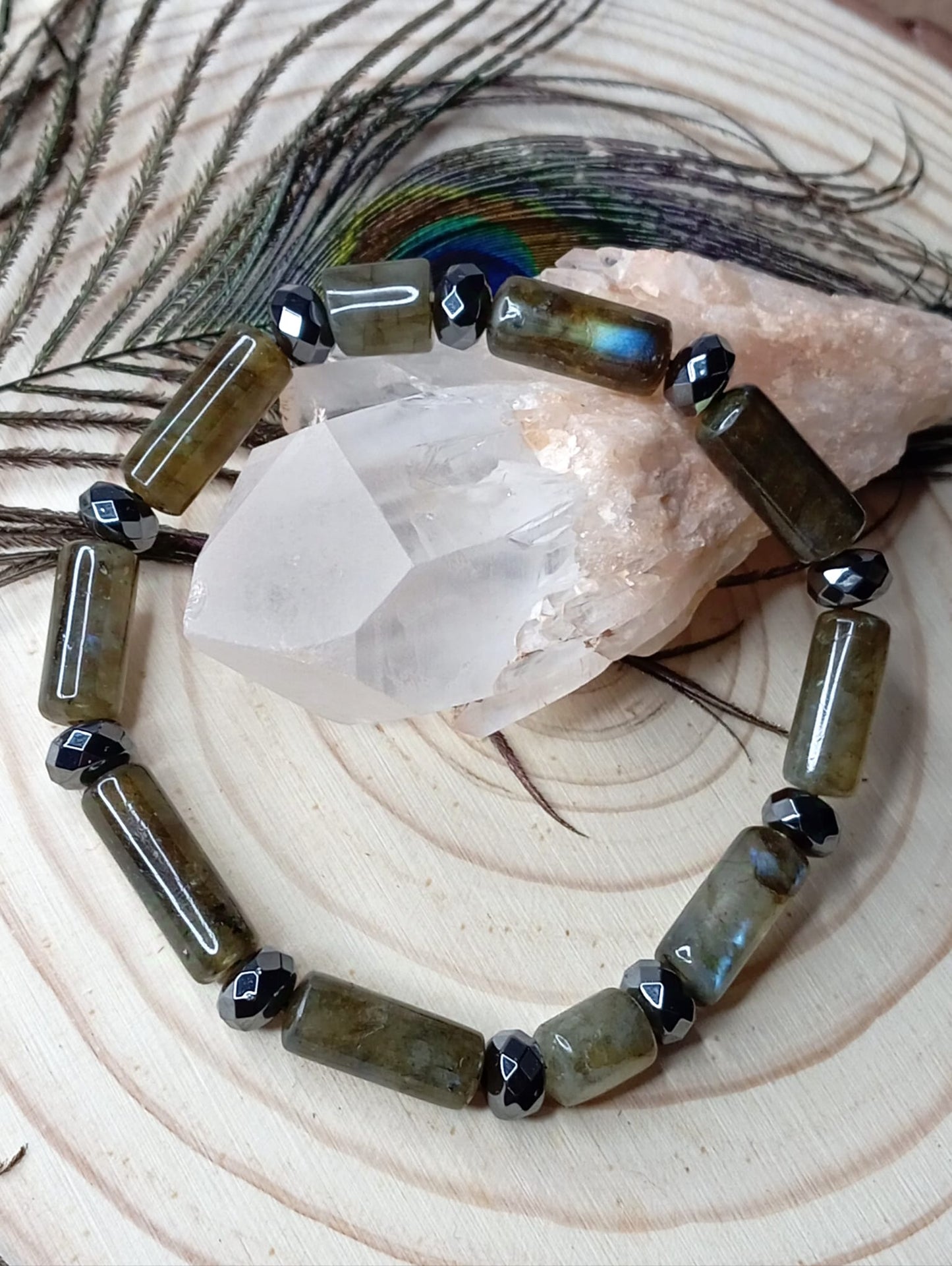 Bracelet en Labradorite Tube