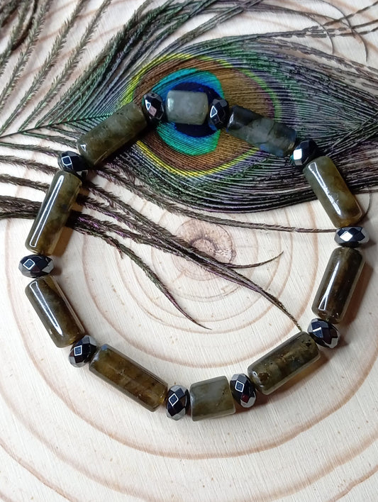 Bracelet en Labradorite Tube