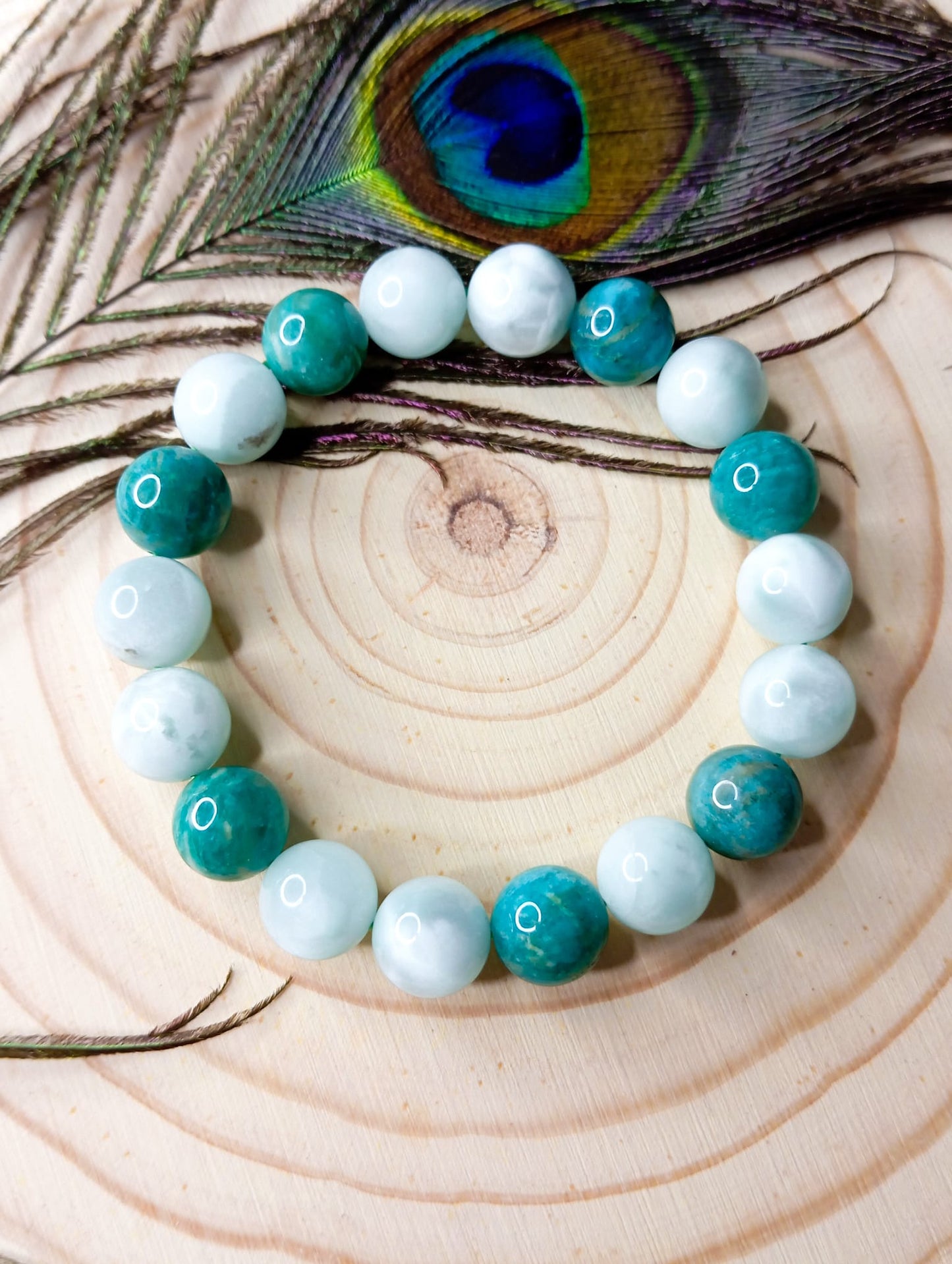 Bracelet en Amazonite et Angelite