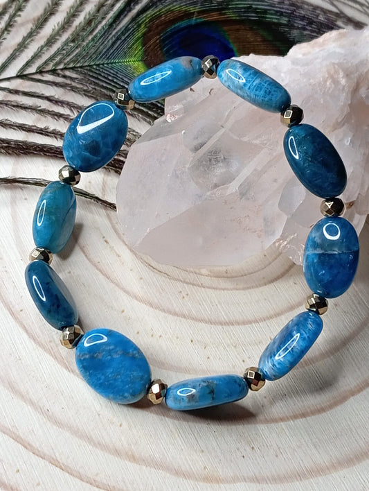 Bracelet en Apatite Bleue