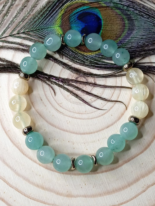 Bracelet en Aventurine et Calcite Jaune